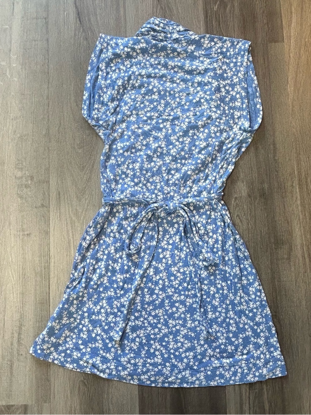 French Connection Blue White Floral Tie Waist Dress Size 0 - Picture 3 of 6